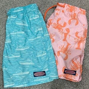 2 Vineyard Vines tropical swim trunks board shorts